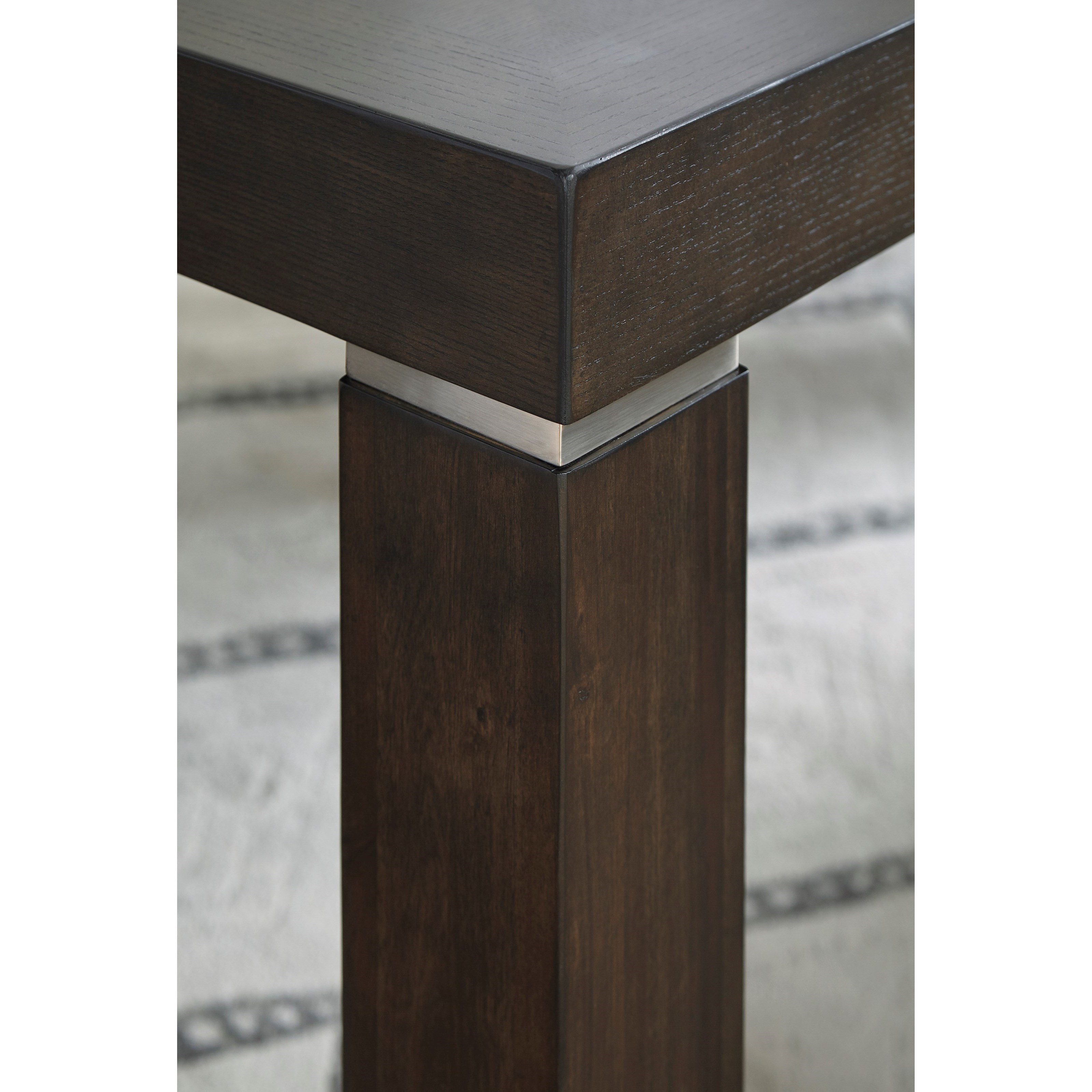 Ashley Signature Design Hyndell D731 35 Rectangular Dining Room Extension Table with Metal Banding on Legs Rooms and Rest Dining Tables